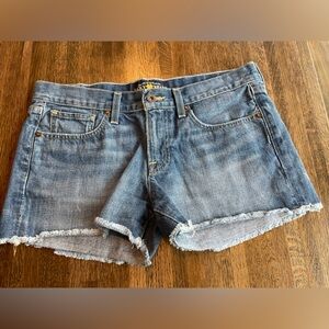 Lucky Brand The Cut Off Shorts Denim Jeans Medium Wash Raw Hem Summer- Size 4/27